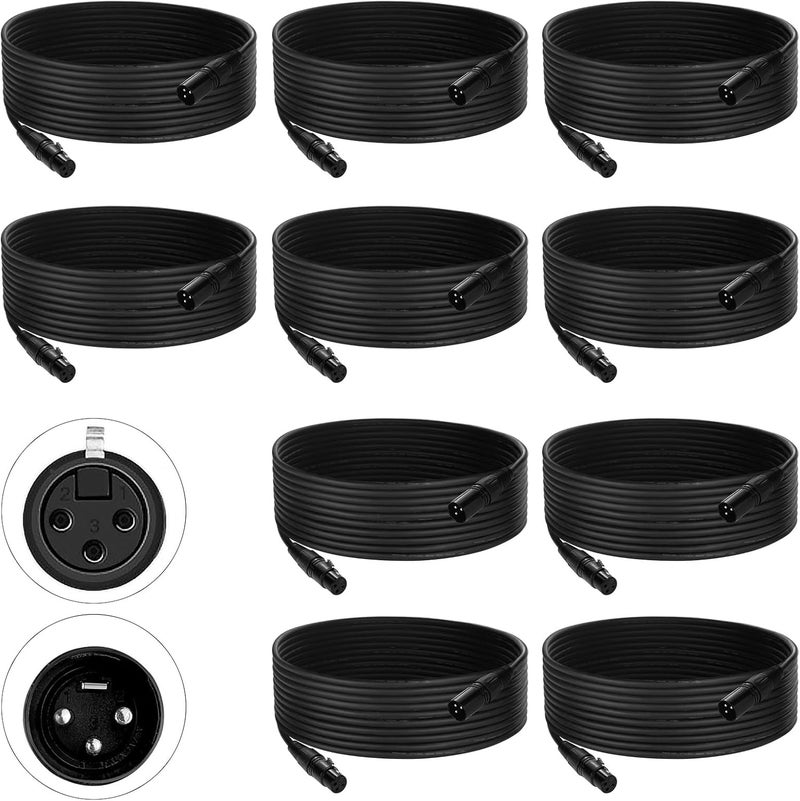 Czgor DMX Cable 25 ft, 10 Pack Flexible 3 Pin Signal XLR Male to Female DMX Cable Wire, Suitable for Stage Lighting Signal DMX512 Connection Stage Light Cables for Stage Lighting Input & Output - Image 1